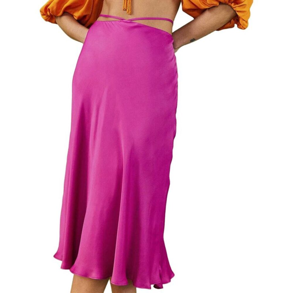 Farm Rio Womens  Pink Tied Midi Skirt